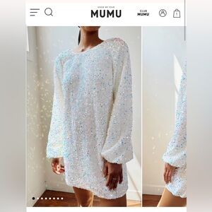 White Sequin Dress - Clarabelle Dress